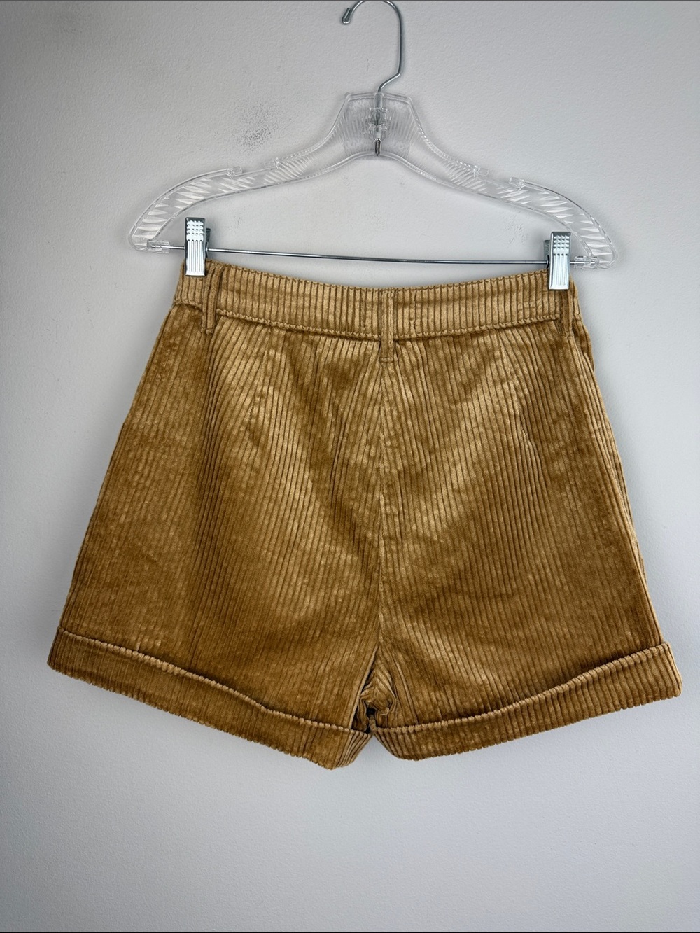 Sezane Maddie Shorts Dark Beige High Waist Pockets Cuffed Corduroy Size 4 Fall - Picture 14 of 16